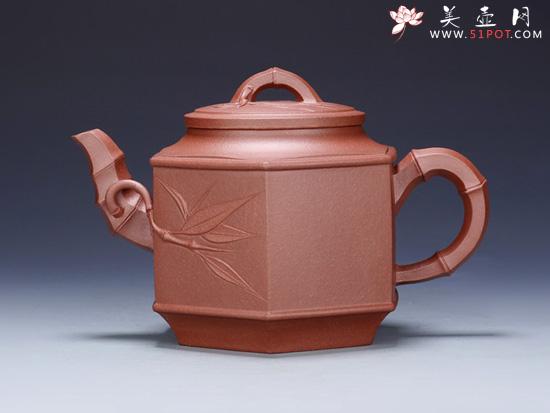 紫砂壶图片：小六方竹段1 - 美壶网