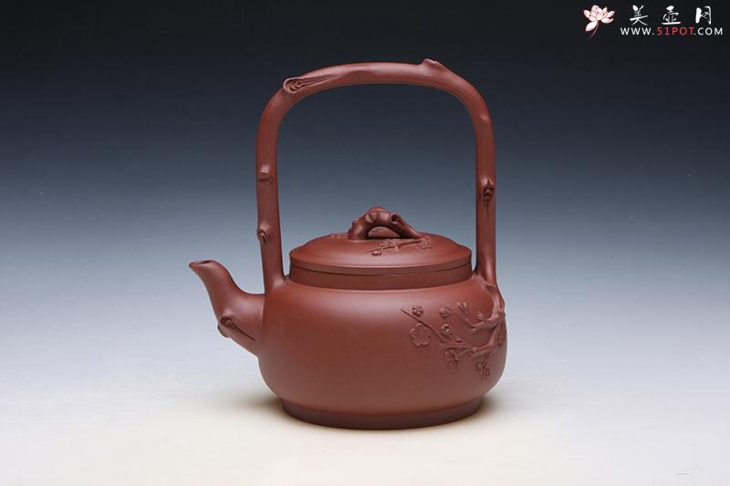 紫砂壶图片：寒梅提梁 - 美壶网