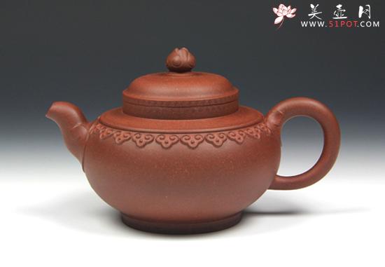 紫砂壶图片：【云肩如意】490cc 原矿底槽清 - 美壶网