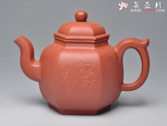 紫砂壶图片：听泉 清水泥 450cc - 美壶网