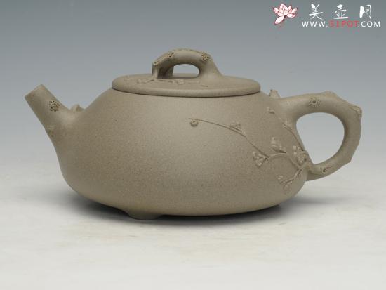 紫砂壶图片：梅花石瓢壶青段 - 美壶网