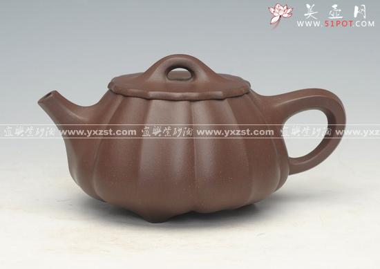 紫砂壶图片：筋纹石瓢 - 美壶网