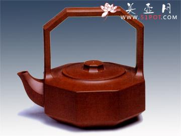 紫砂壶图片：钻石提梁壶第三届太湖博览会银奖 - 美壶网