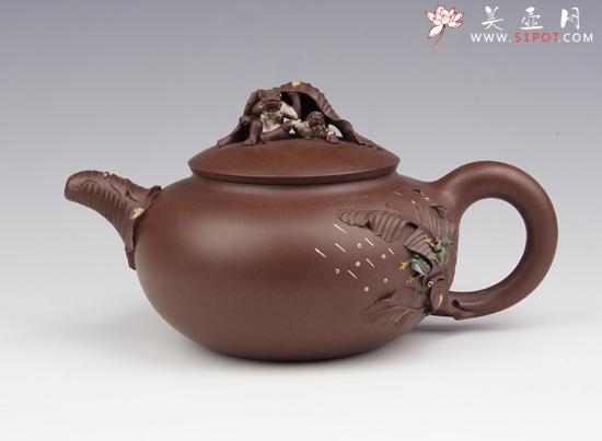 紫砂壶图片：听雨潘月初 - 美壶网