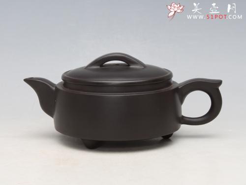 紫砂壶图片：汉韵 原矿黑朱泥 ... - 美壶网