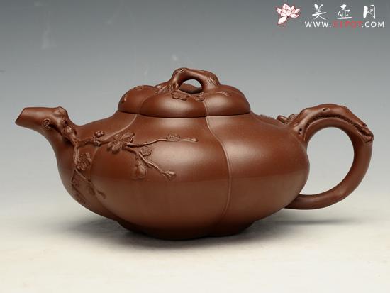 紫砂壶图片：上合梅 泥料：底槽清 600cc - 美壶网