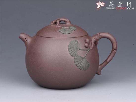 紫砂壶图片：银杏壶 - 美壶网