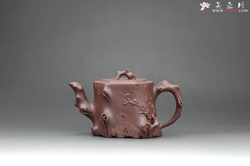 紫砂壶图片：凌梅壶（黄龙山原矿紫泥） - 美壶网