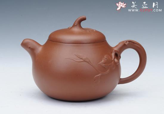 紫砂壶图片：茄段花货 - 美壶网