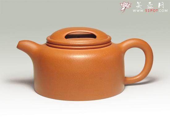 紫砂壶图片：朱泥牛盖莲子 - 美壶网