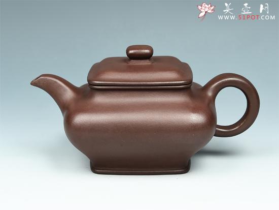 紫砂壶图片：四方虚扁壶 - 美壶网