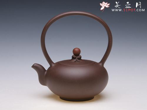 紫砂壶图片：鸿运提梁 泥料：拼紫 - 美壶网