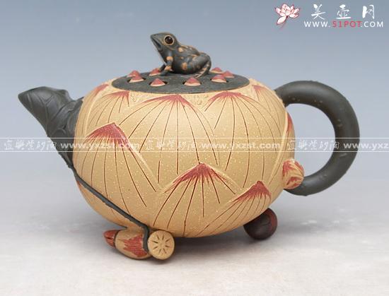 紫砂壶图片：青蛙荷叶壶 - 美壶网