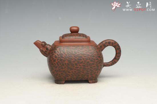紫砂壶图片：绞泥豹方 - 美壶网