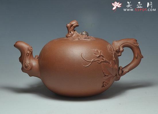 紫砂壶图片：松鼠葡萄壶 - 美壶网