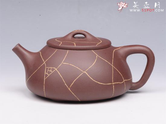 紫砂壶图片：开片石瓢 - 美壶网