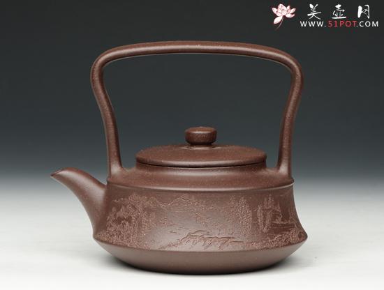 紫砂壶图片：山水提梁 - 美壶网