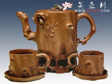 紫砂壶图片：松鼠葡萄 - 美壶网