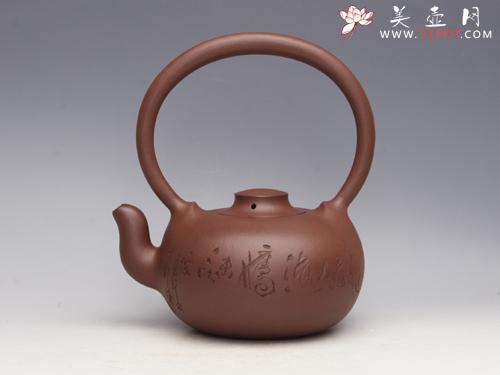 紫砂壶图片:汉峰提梁 家藏老紫... - 美壶网
