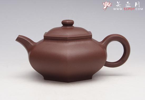紫砂壶图片：六方潘壶 - 美壶网