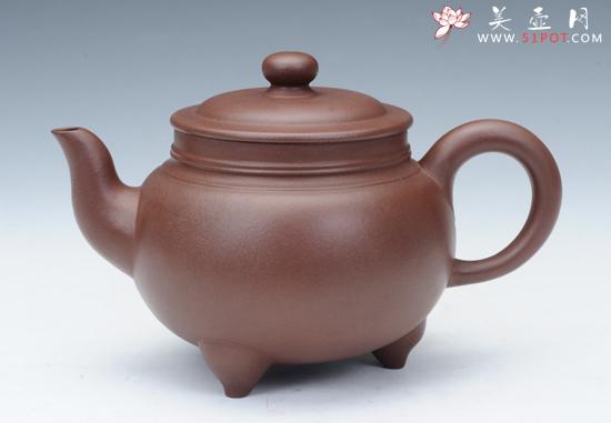 紫砂壶图片:三足鼎壶 - 美壶网