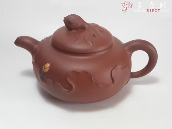 紫砂壶图片：荷塘情趣（全手工） - 美壶网