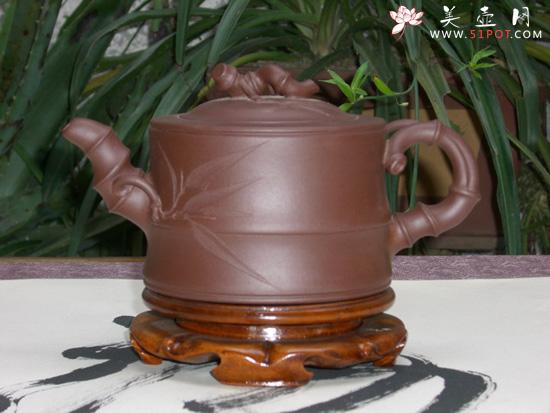 紫砂壶图片:竹段(清水泥) - 美壶网