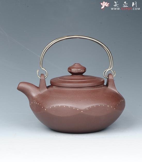 紫砂壶图片:金砂提梁 - 美壶网