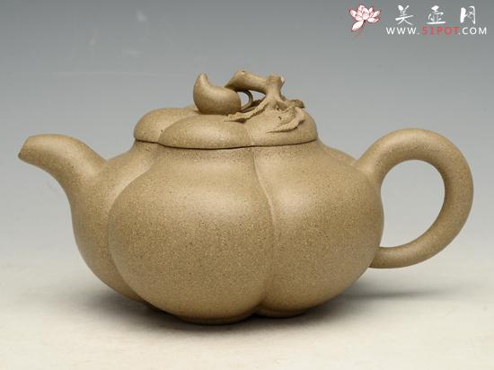 紫砂壶图片：合桃 泥料：段泥 320cc - 美壶网
