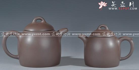 紫砂壶图片：秦权对壶 - 美壶网