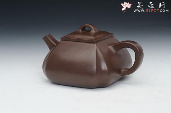 紫砂壶图片：四方抽角 (2) - 美壶网