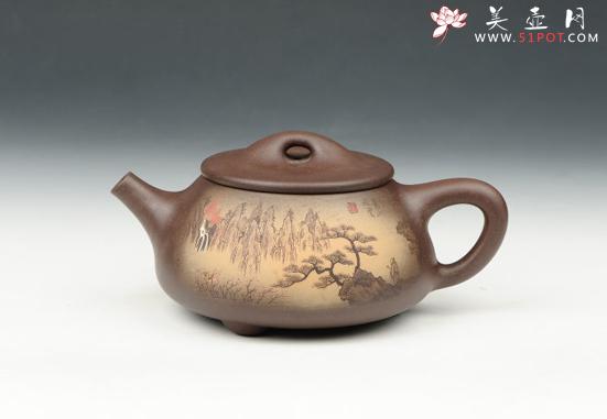 紫砂壶图片：山水石瓢 - 美壶网