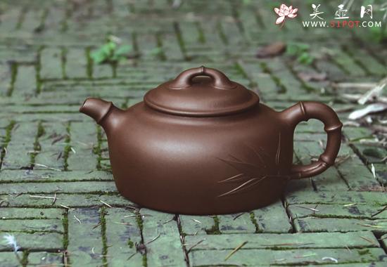 紫砂壶图片：凝砂劲竹 - 美壶网