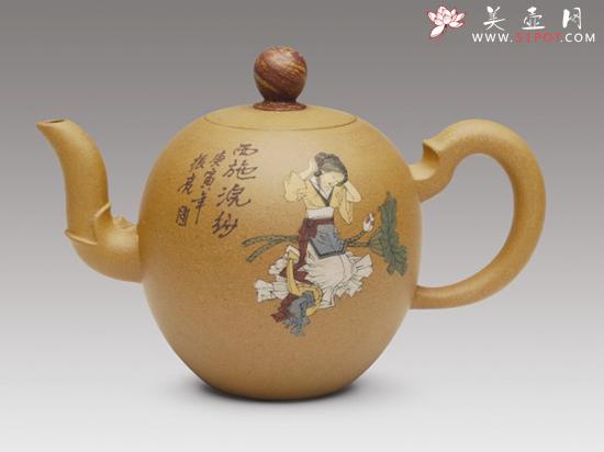 紫砂壶图片：彩绘一粒珠 - 美壶网