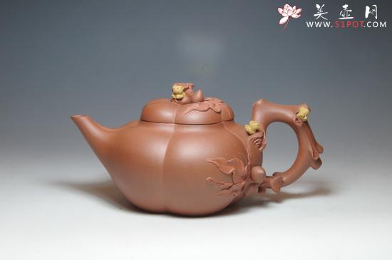 紫砂壶图片：松鼠桃叶 - 美壶网