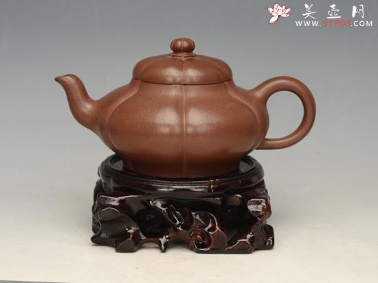 紫砂壶图片：菱花筋囊   容量：250cc - 美壶网