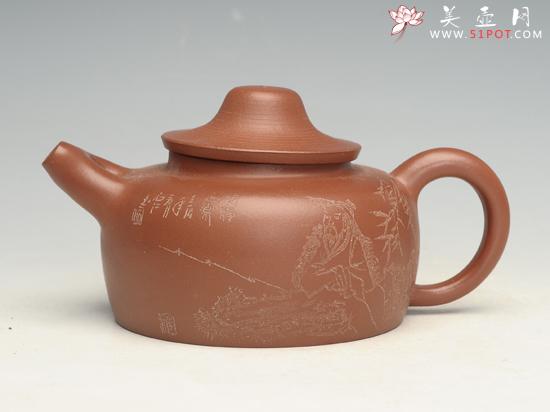 紫砂壶图片：渔翁情趣   容量：450cc - 美壶网