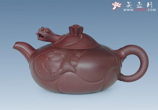 紫砂壶图片：鱼化龙（特大） - 美壶网