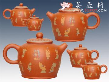 紫砂壶图片：水浒传六件套 - 美壶网