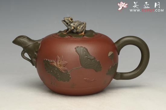紫砂壶图片：鱼戏莲塘 - 美壶网