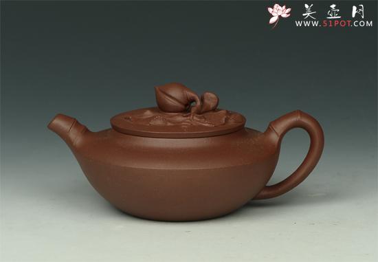 紫砂壶图片：汉扁寿桃 - 美壶网