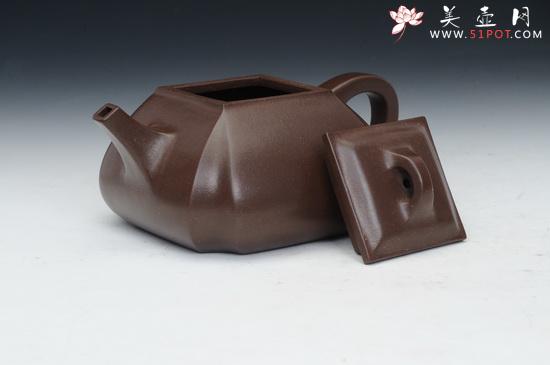 紫砂壶图片：四方抽角 (4) - 美壶网