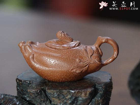 紫砂壶图片：佛手（朱泥） - 美壶网