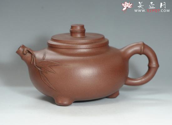 紫砂壶图片：三脚竹段 - 美壶网