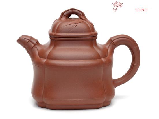 紫砂壶图片：四方竹鼎  泥料：原矿清水泥  容量：500CC - 美壶网