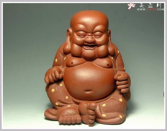 紫砂壶图片：欢天喜地-布袋佛 - 美壶网