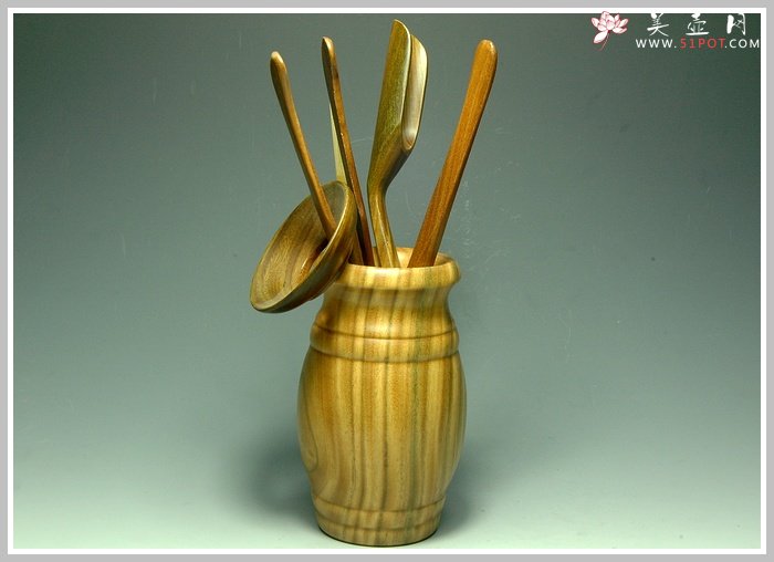 紫砂壶图片：茶道-绿檀木-大 - 美壶网