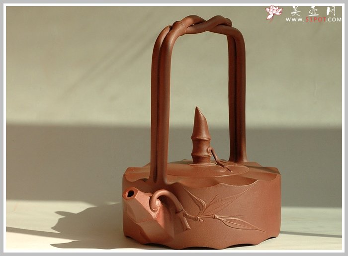 紫砂壶图片：六方竹提梁 - 美壶网