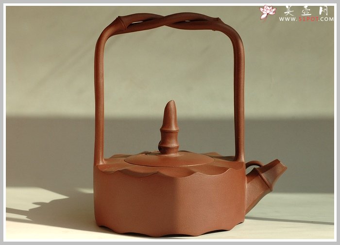紫砂壶图片：六方竹提梁 - 美壶网