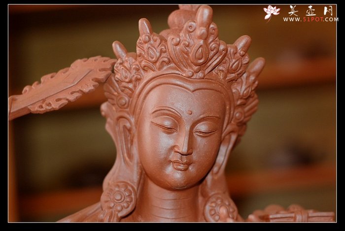 紫砂壶图片：文殊菩萨送吉祥 范泉明老师精品 - 美壶网